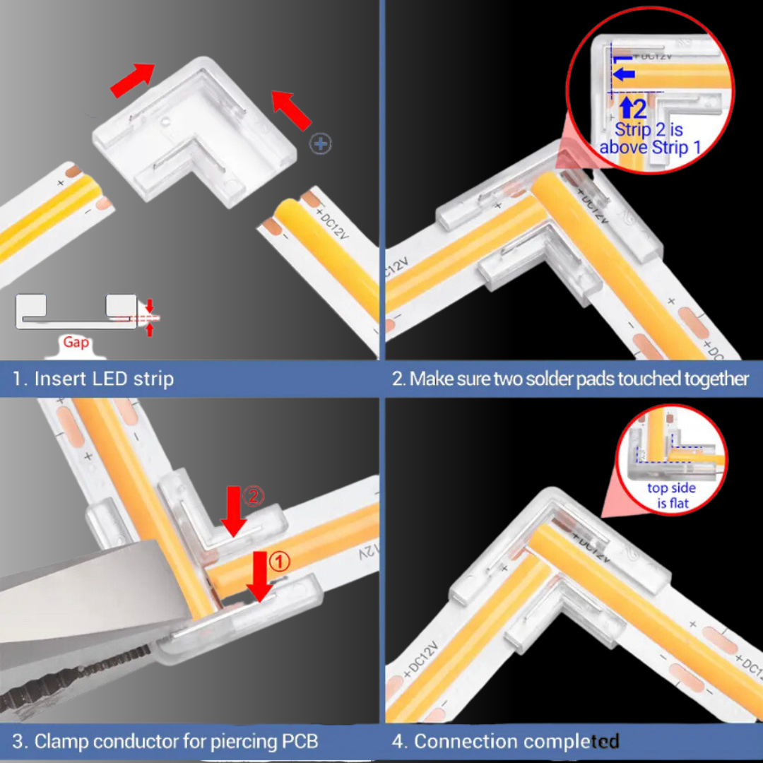 LED Strip Connectors | 8mm & 10mm COB, RGB & SMD