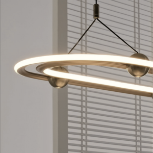 Ring Linear LED Pendant Light 900 | 75W Smart Dimmable | Rose Gold & Antique Silver