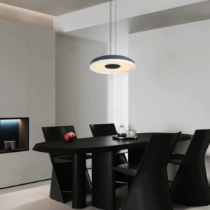 Yun Xi Round LED Pendant Light | 95W Smart Dimmable | Sand Tea Green & Sand Dark Grey