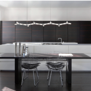 Star Chain Linear LED Pendant Light | 40W Smart Dimmable | Chrome & Sand White