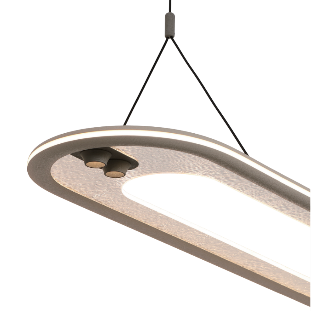 City in the Sky Linear LED Pendant Light | 83W Smart Dimmable | Khaki Beige, Khaki Grey & Matte Black